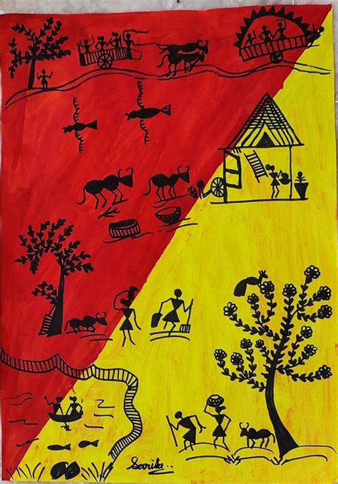 Warli art Village scenery