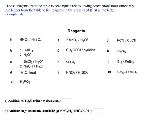 SOLVED Choose Reagents From The Table To Accomplish The Following