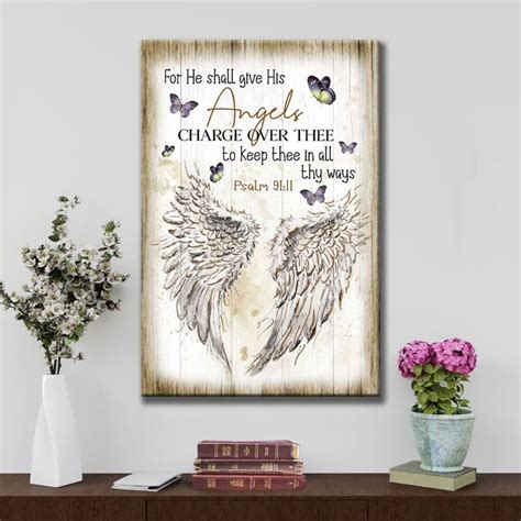 For He Shall Give His Angels Charge Over Thee Psalm Kjv Wall Art