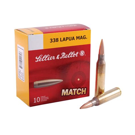 Sellier And Bellot Match 338 Lapua 300 Grain Boat Tail Hollow Point 10 Round Box Sb338lmb Upc