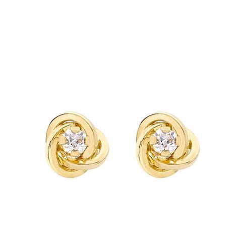 Boucles D Oreilles En Or Jaune Zircones Emanessence Ocarat