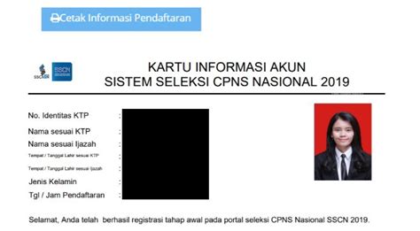 Cara Cetak Ulang Kartu Informasi Akun Cpns 2019 RUMAH PENDIDIK