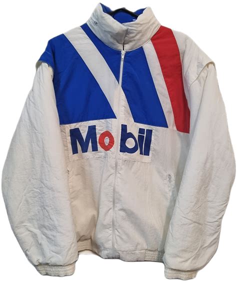 Peter Brock Mobil 1 Racing Jacket Genuine Pre Owned White Blue Red Xl