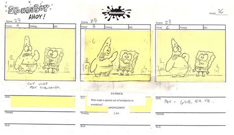 Original storyboard for the pilot episode - Bikini Bottom - SpongeBuddy ...