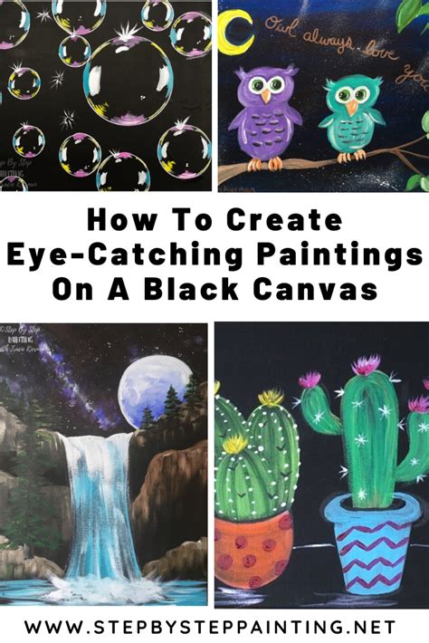 Black Canvas Painting Tutorials For Beginners - Step By Step Painting