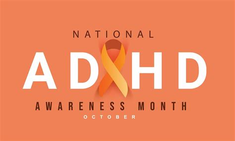 National ADHD Awareness Month Background Banner Card Poster