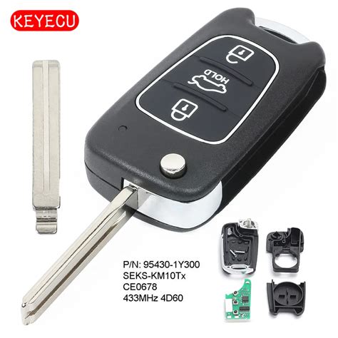 Keyecu Upgraded Flip Remote Key Fob 3 Button 433mhz Id46 Chip For Kia