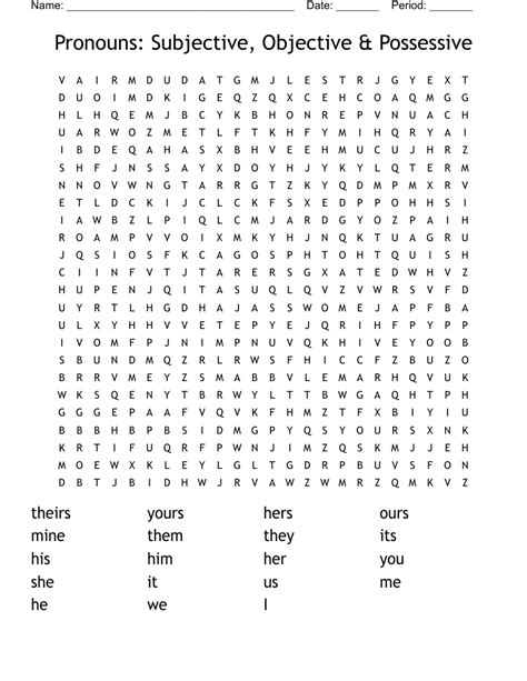 Pronouns Worksheets Grade Printable Word Searches Hot Sex Picture