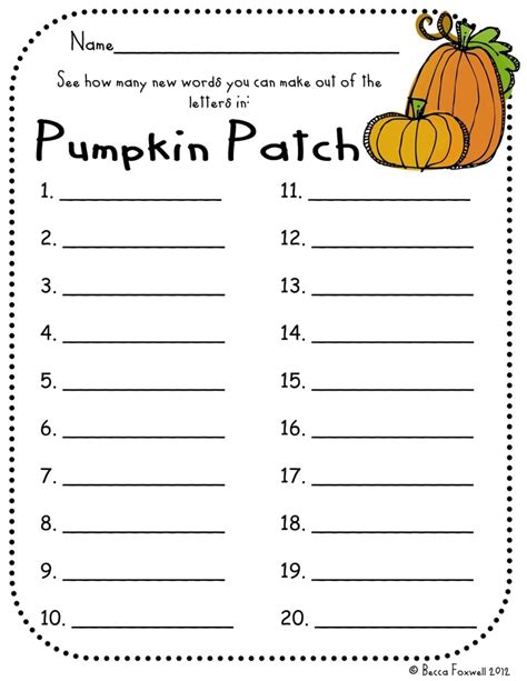 Free Printable Pumpkin Word Search