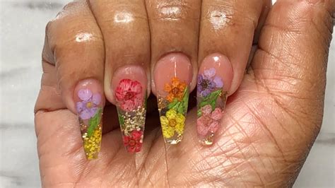 Encapsulated Flower Nails [watch Me Work] Youtube