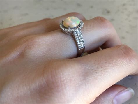 Fire Ct Opal Oval Engagement Ring Genuine Welo Opal Promise Etsy