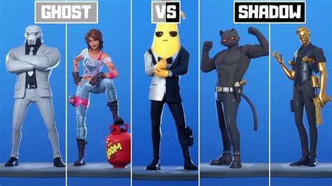 All Ghost Vs Shadow Skins Edit Styles In Fortnite Chapter 2 Season 2