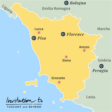 Map Of Tuscany Airports How To Reach Tuscany By Air