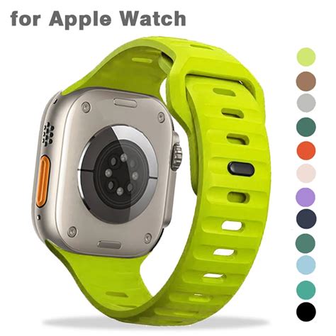 Pulseira De Silicone Para Apple Watch Band Ultra 49mm 45mm 44mm 40mm