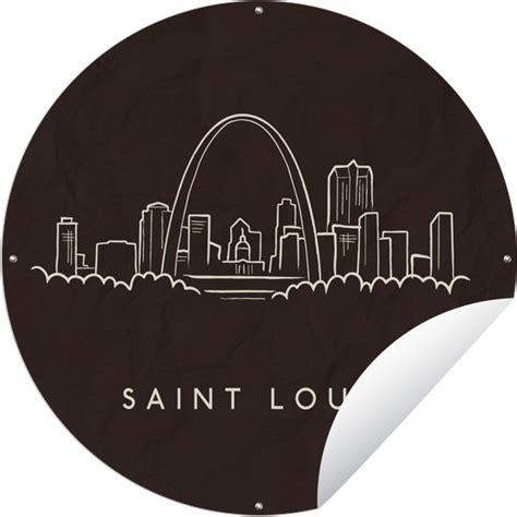 Tuincirkel Een Zwart Witte Illustratie Van De Skyline Van Saint Louis