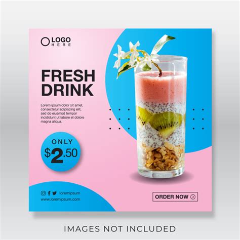 Fresh Drink Cover Vector Free Download