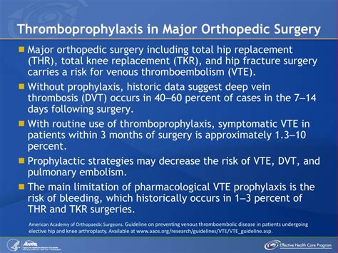 Ppt Venous Thromboembolism Prophylaxis In Orthopedic Surgery Powerpoint Presentation Id 1036317