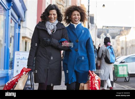 Mature Women Friends Outdoors Autumn Hi Res Stock Photography And