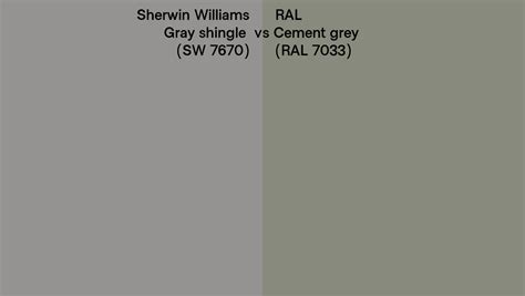 Sherwin Williams Gray Shingle SW 7670 Vs RAL Cement Grey RAL 7033