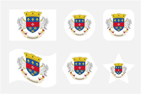 ilustração simples da bandeira de saint barthelemy para o dia da