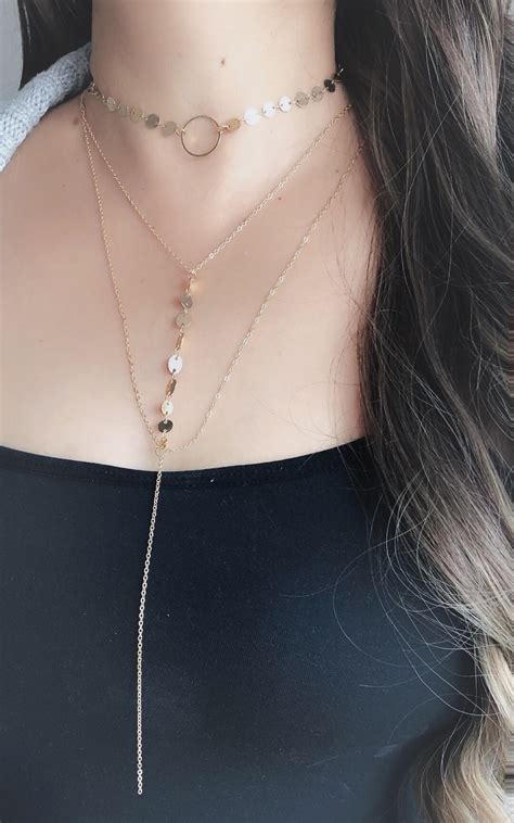 Double Layered Necklace Gold Silver Choker Sexy Summer Choker Bikini Jewelry Beach Jewelry