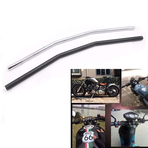 Motorcycle Black Silver Handlebar Mm Drag Straight Bar For