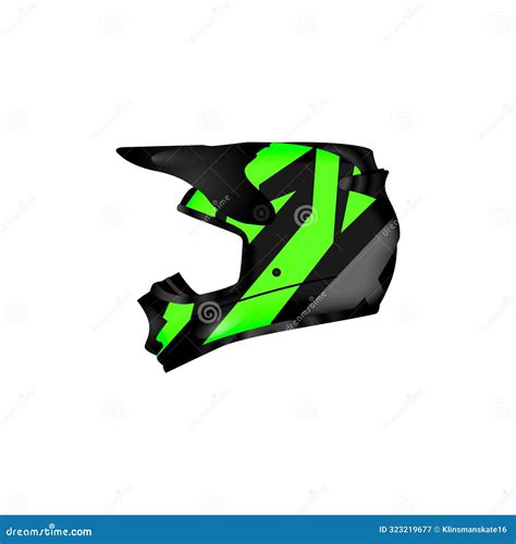 Motocross Biker Helmet Safety Realistic Design Stock Vector