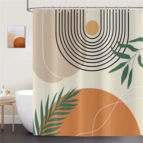 Rideau De Douche X Cm Style Boho Art Abstrait Moderne Soleil