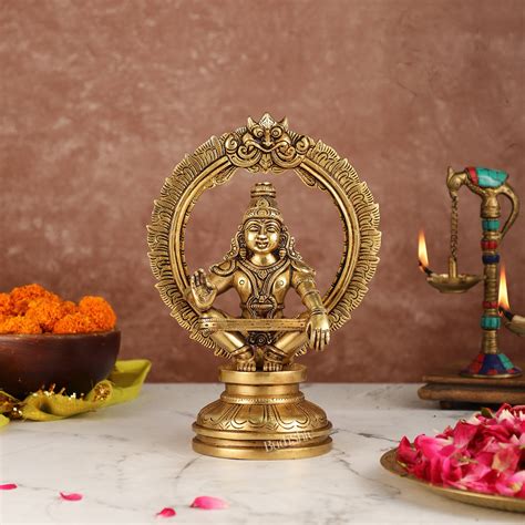 Buy Brass Ayyappan Statue 10" Online - BudhShiv – Budhshiv.com