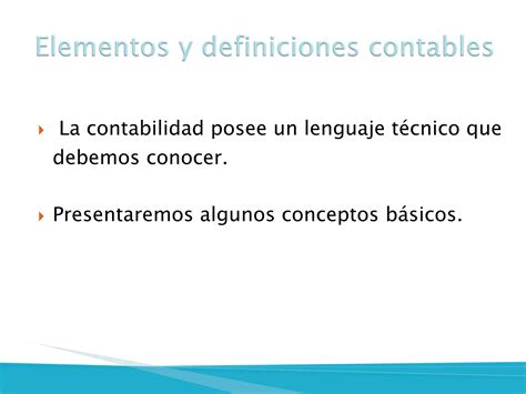 Tema Elementos Y Definiciones Contables Ppt