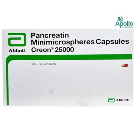 300mg Creon 25000 Pancreatin Minimicrospheres Capsules At Rs 1025 Box