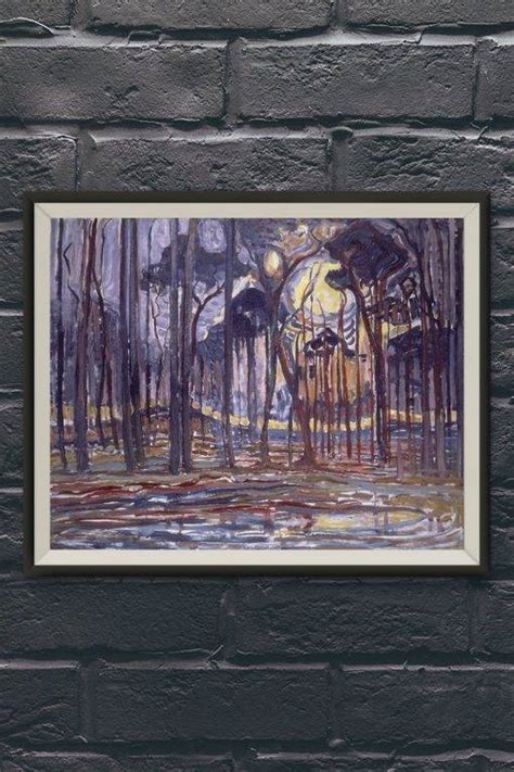 Piet Mondrian Woods Near Oele Wooded Nature Vintage Tree Painting