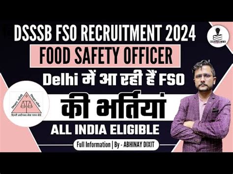 Dsssb Food Safety Officer Recruitment Dsssb Fso Recruitment