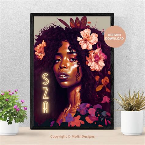 Sza Poster Sza Portrait Sza Print Sza Album Sos Album Sza Digital