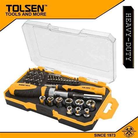 Tolsen Pcs Bits Ratchet Socket Set Drive Shopee