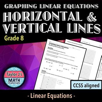 Graphing Linear Equations Horizontal And Vertical Lines Worksheet