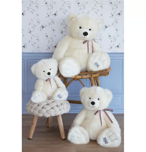 Ours En Peluche L Ours Francais Cm Blanc Poudr