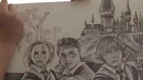 Time Lapse Harry Potter Drawing In Graphite Youtube