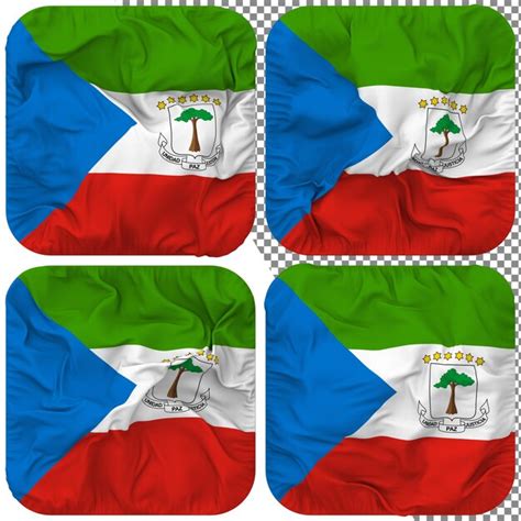 Premium Psd Equatorial Guinea Flag Squire Shape Isolated Different