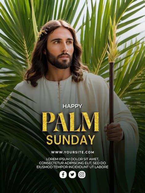 Premium Psd Psd Palm Sunday Poster Template Design With Background Image