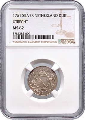 The Netherlands Duit Stad Utrecht In Zilver Ngc Ms Vrijwel Fdc