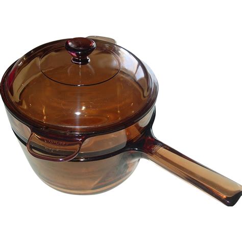 Pyrex Corning Amber Glass 1 5 Liter Double Boiler Saucepan Vision Ware