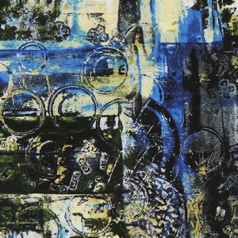 Blue Green Abstract Art Robert Kaufman Fabric With Circles Fabric By Robert Kaufman Modes4u