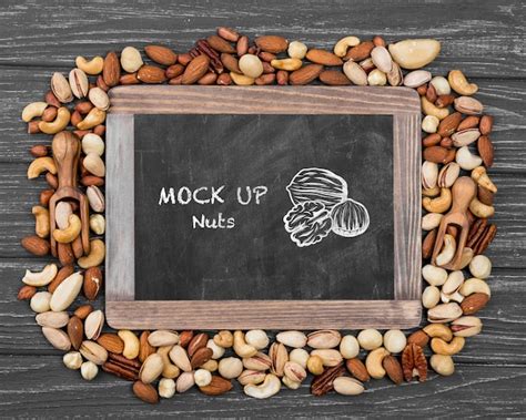 Free Psd Delicious Nuts Concept Mock Up