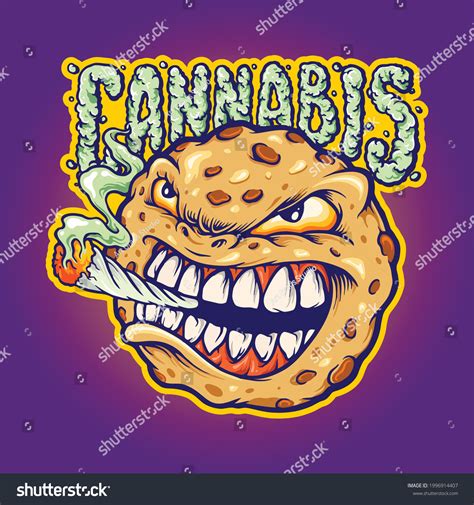 Cookies Smoke Cannabis Mascot Vector Illustrations Stock Vector (Royalty Free) 1996914407 ...