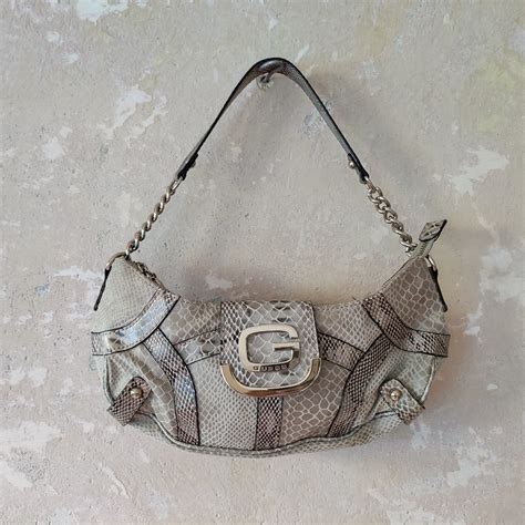 Y2K Guess Baguette Bolso Bolso Bolso Serpiente Falso Cuero Etsy