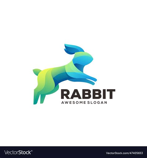 Rabbit Gradient Colorful Logo Design Royalty Free Vector