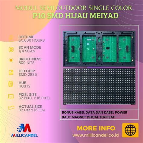 Modul P Hijau Semi Smd Outdoor Meiyad Millicandel