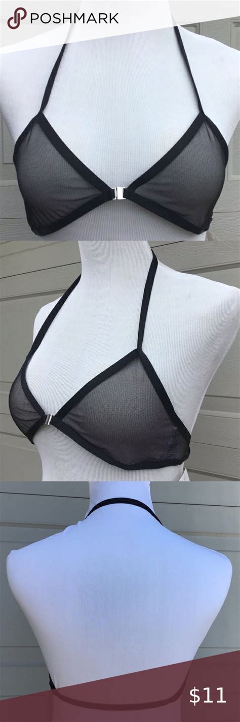 Tobi Black Mesh Triangle Bralette In 2020 Triangle Bralette Black Mesh Bralette