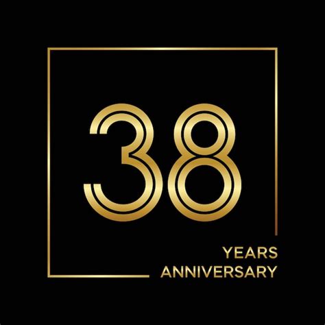 Premium Vector 38th Anniversary Logo Design With Double Line Logo